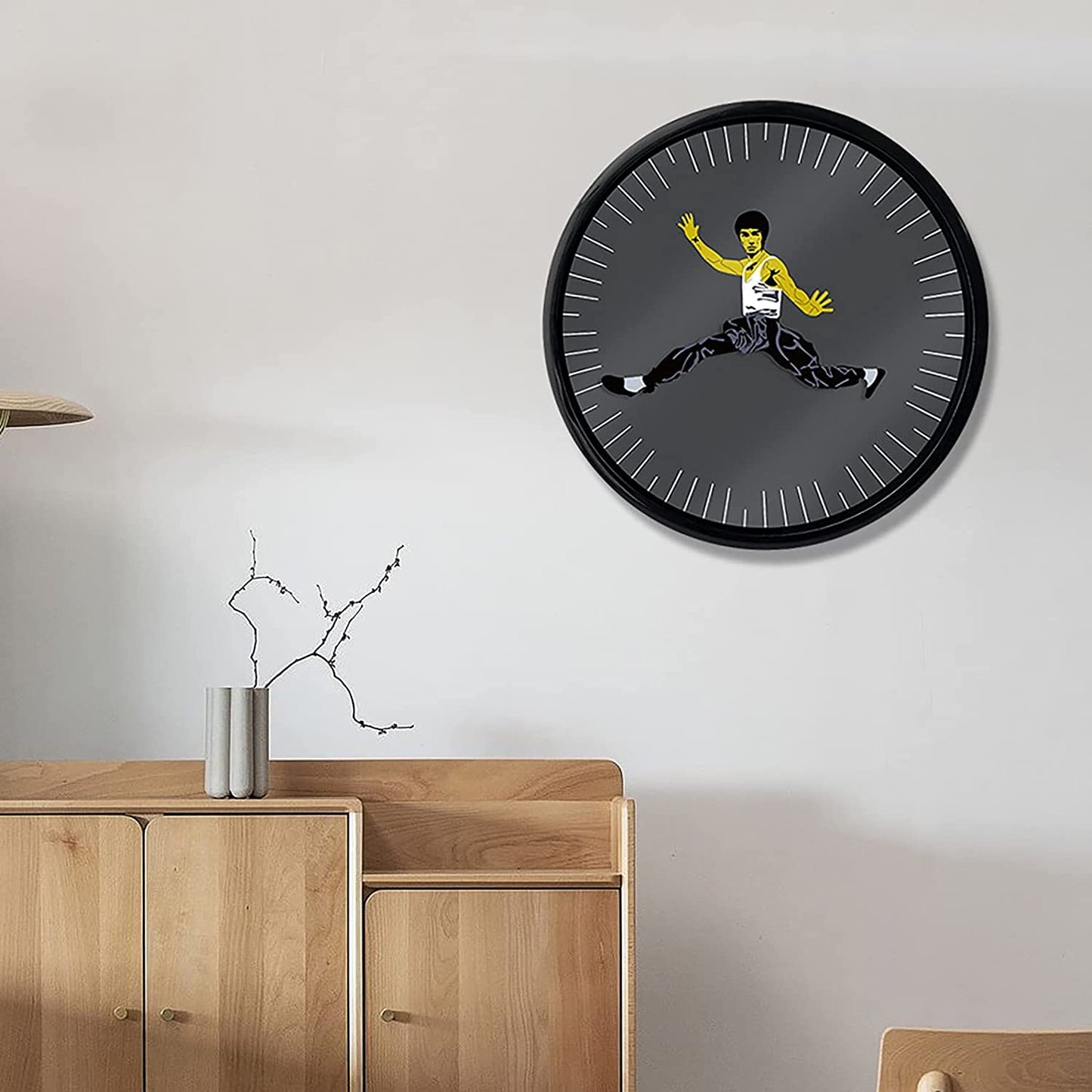 Wyhsports - Kung Fu Wall Clock Bruce Lee Home Decoration Personality Creative Round Clock