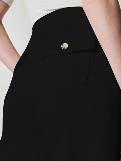 🔥Last Day 48% OFF🔥Tummy Control Twill Cropped Wide Leg Pant