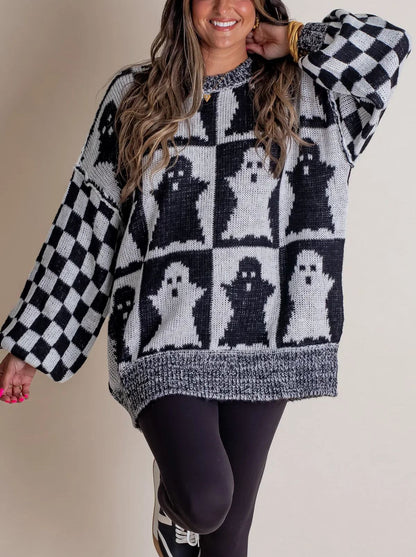 💥Special sale - Women's Halloween Checkered Sweater