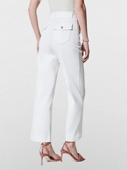 🔥Last Day 48% OFF🔥Tummy Control Twill Cropped Wide Leg Pant