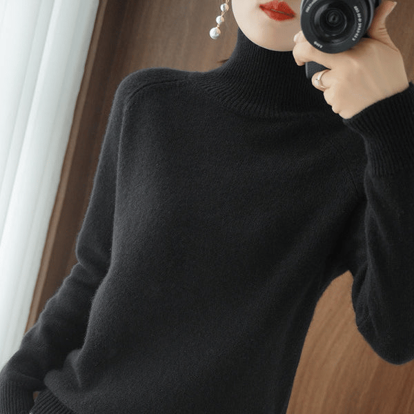 ✨This month's best-selling products💥Women;S Solid Turtleneck Cashmere Knit Sweater