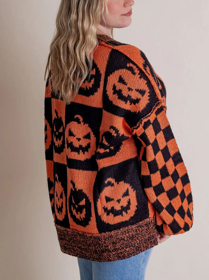 💥Special sale - Women's Halloween Checkered Sweater