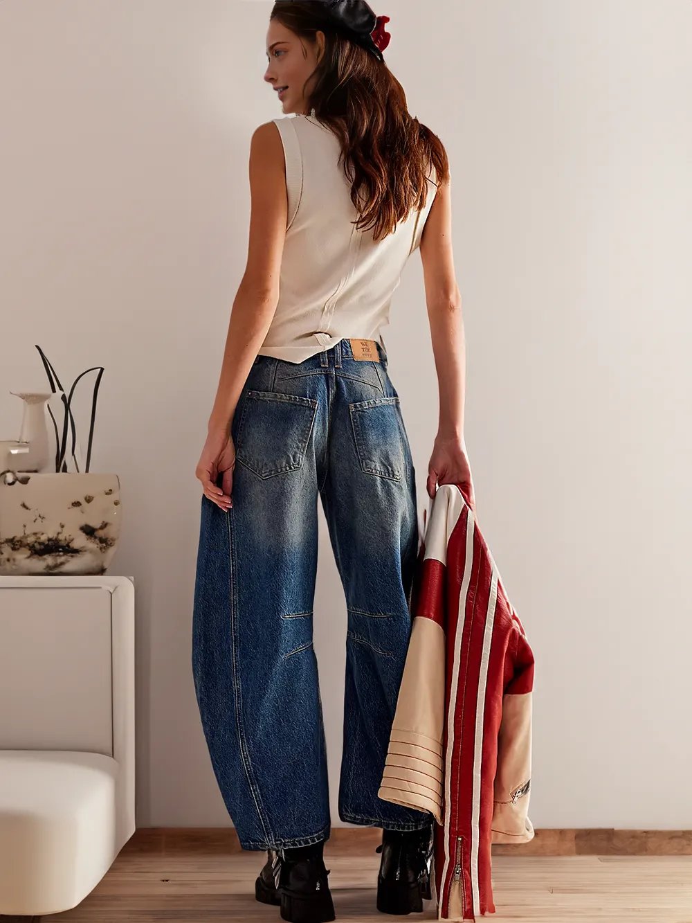 Lucky You Mid-Rise Barrel Jeans (Buy 2 Free Shipping)