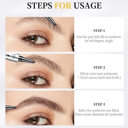 🛒LAST DAY 56% OFF🔥3D Waterproof 4 Fork Tip Eyebrow Pencil