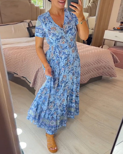 🔥LAST DAY 69% OFF🔥🔥Floral print v-neck dress