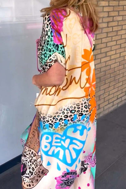 🔥LAST DAY 58% OFF🔥🔥Women's Casual Leopard Print Short Sleeve Dress