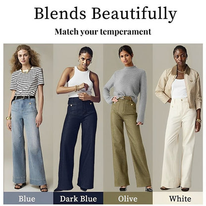 🔥LAST DAY 49% OFF🔥🔥Wide-leg sailor jeans with tummy control