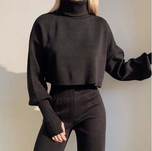 🔥This month's best-selling products💕TURTLENECK GLOVE KNIT SUIT