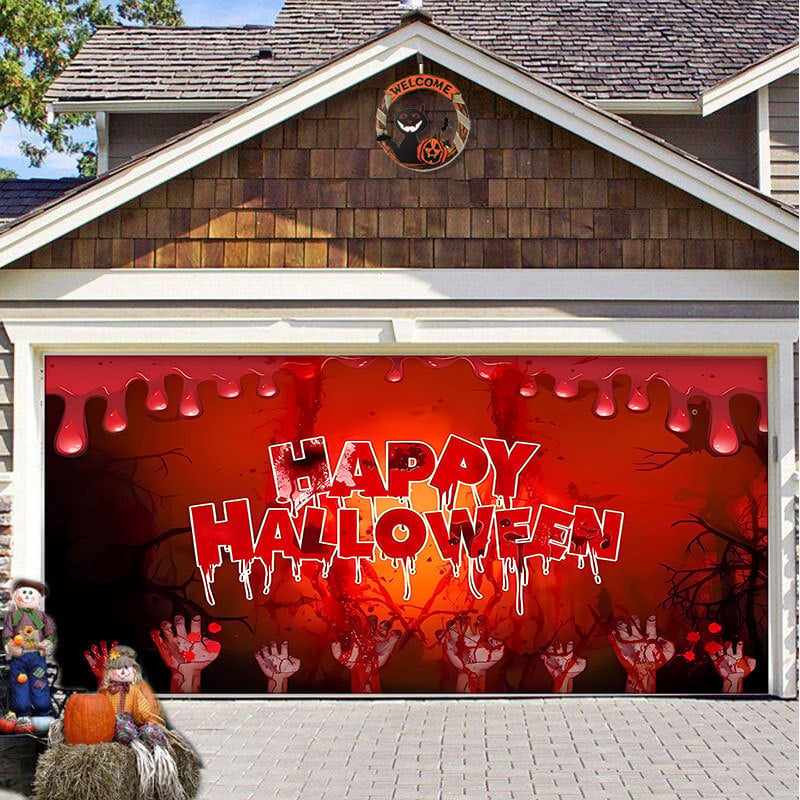 Hot Sale-Halloween 2024 Garage Door Decoration