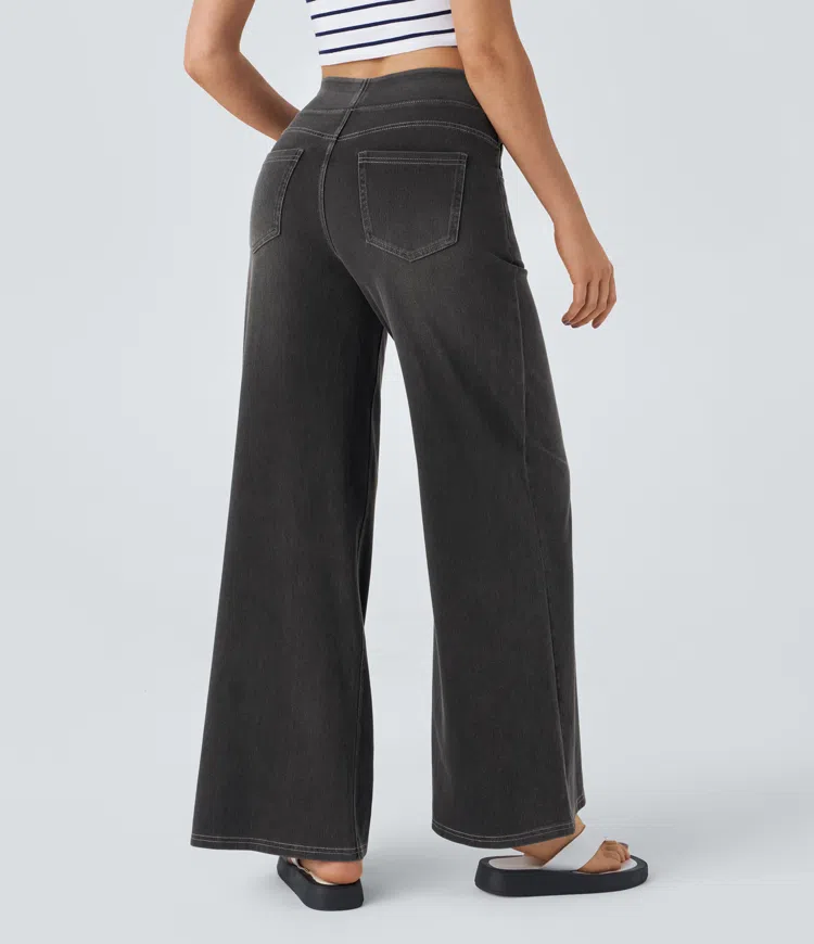 🔥This month's best-selling products💕Quinn Super Stretch High-Waisted Wide Leg Jeans