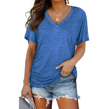✨Womens Short Sleeve V Neck Dolman Tops👚