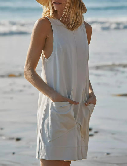 💥Special sale - Women's Casual Jumpsuit Stretch Sleeveless Shorts Jumpsuit