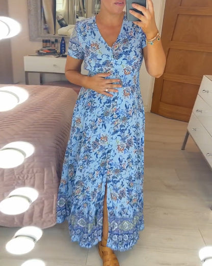 🔥LAST DAY 69% OFF🔥🔥Floral print v-neck dress