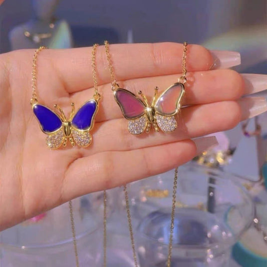 🦋🔥Limited time offer, last day 52% off🎁Color Changing Butterfly Necklace