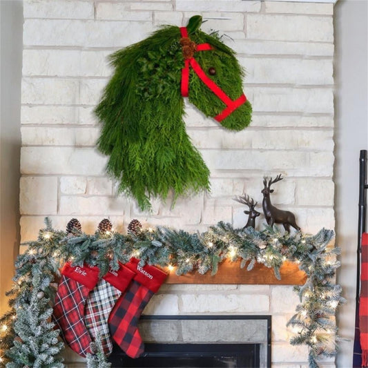 💥Special sale - Winter Wreath Farmhouses Horse Head Christmas Wreath