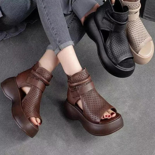 💥Special sale - Newest Women's Retro Soft PU Leather Sandalias