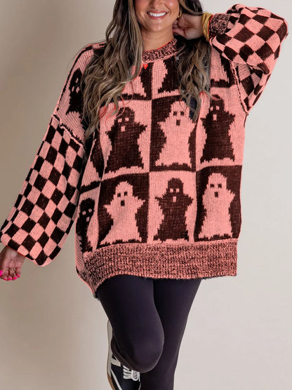 💥Special sale - Women's Halloween Checkered Sweater