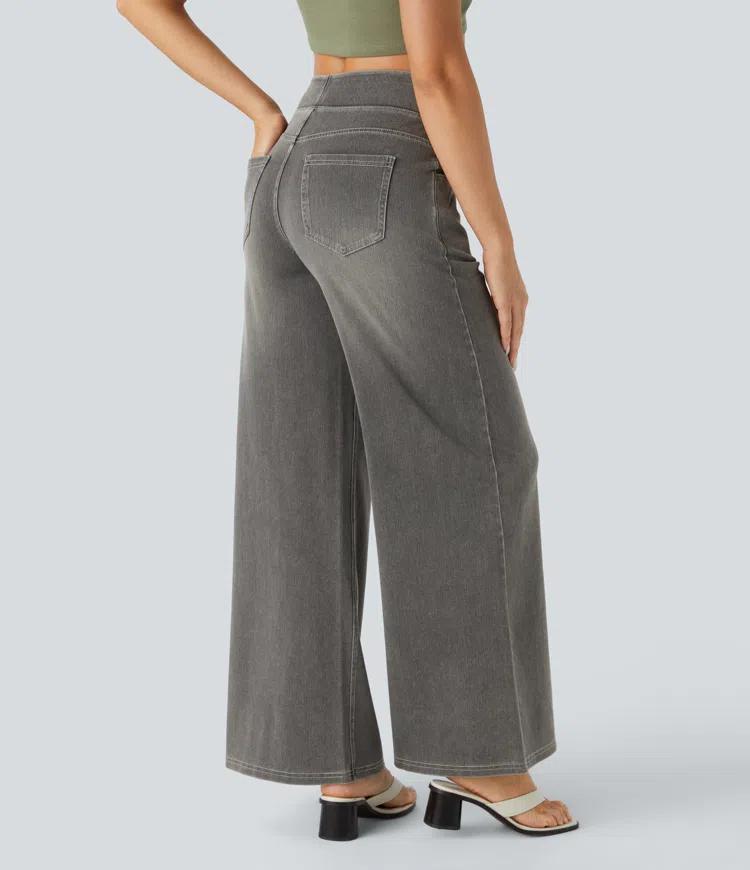 🔥This month's best-selling products💕Quinn Super Stretch High-Waisted Wide Leg Jeans