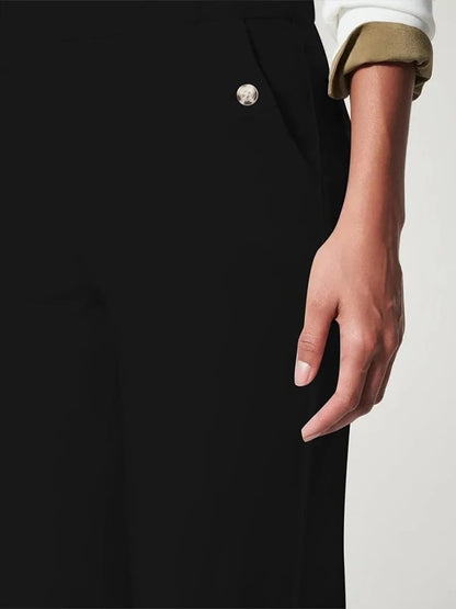 🔥Last Day 48% OFF🔥Tummy Control Twill Cropped Wide Leg Pant