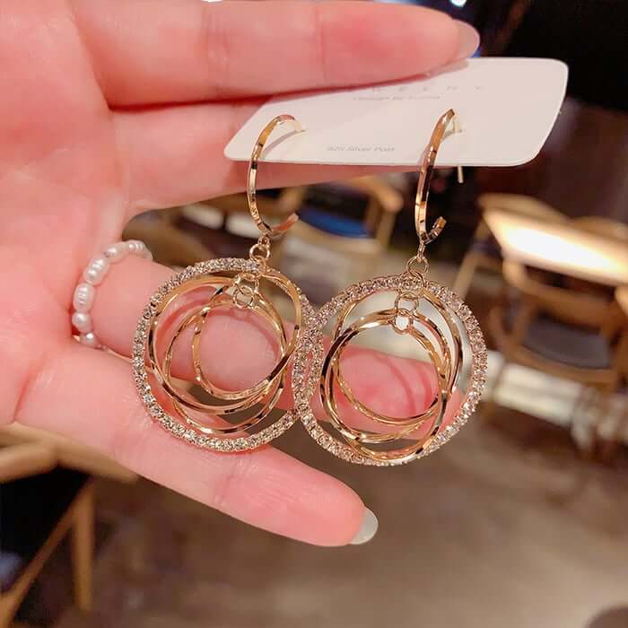 🔥LAST DAY 56% OFF🎁Geometric multi-layered circle flower earrings