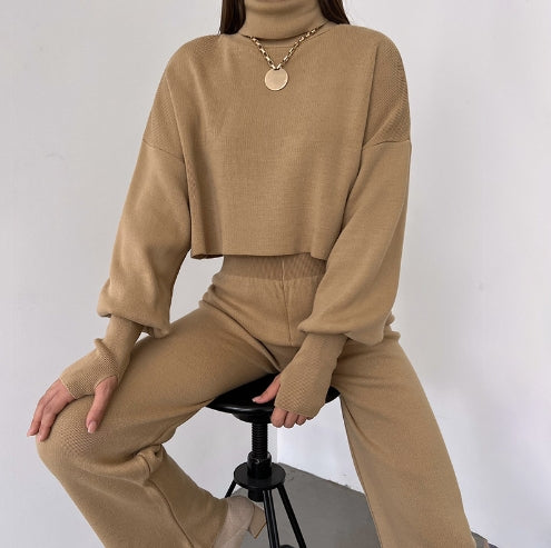 🔥This month's best-selling products💕TURTLENECK GLOVE KNIT SUIT