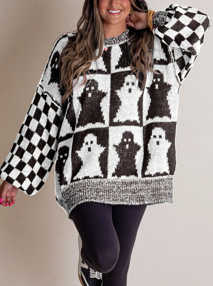 💥Special sale - Women's Halloween Checkered Sweater
