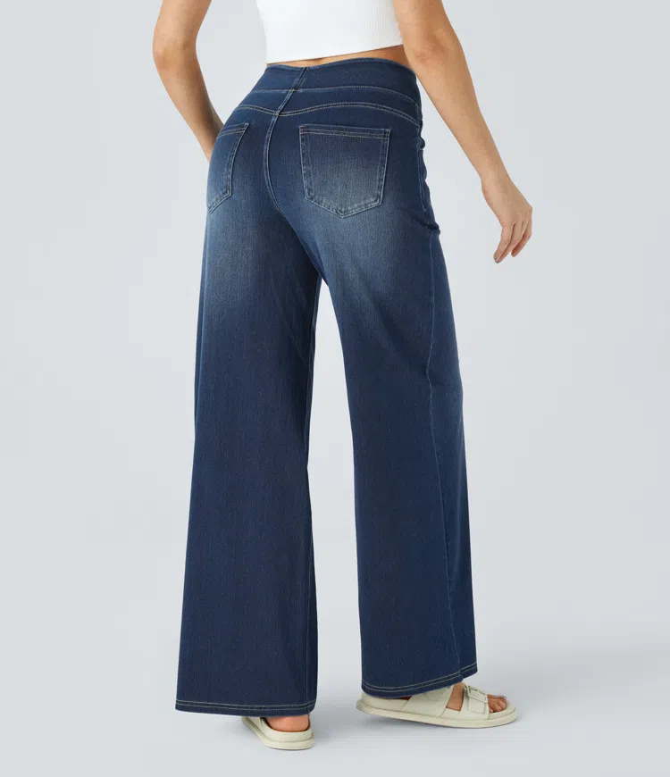 🔥This month's best-selling products💕Quinn Super Stretch High-Waisted Wide Leg Jeans