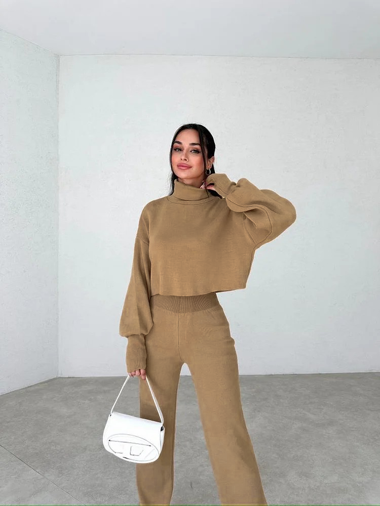 🔥This month's best-selling products💕TURTLENECK GLOVE KNIT SUIT