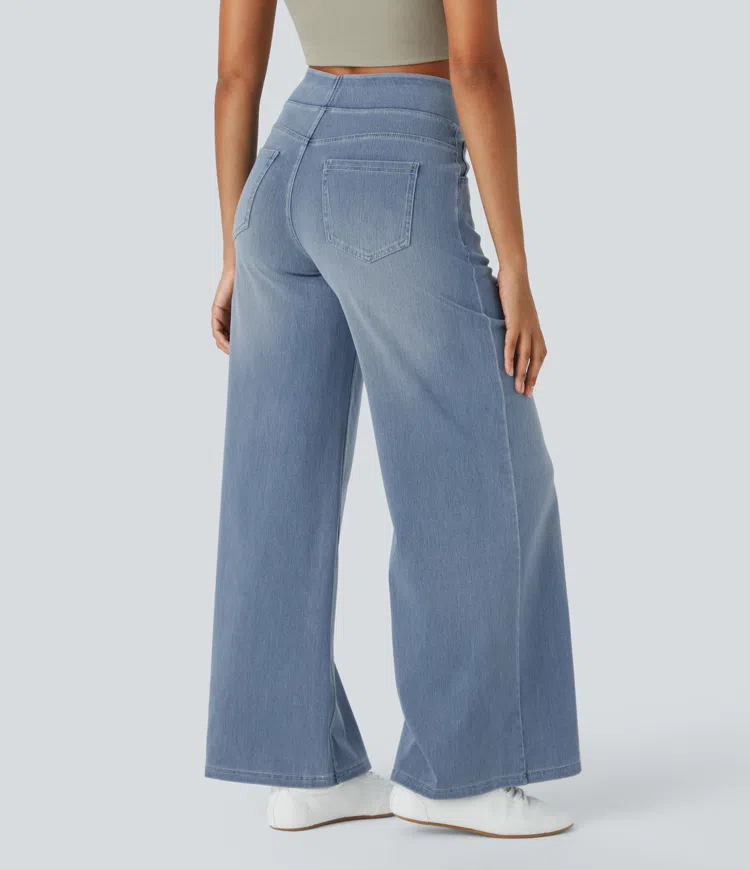 🔥This month's best-selling products💕Quinn Super Stretch High-Waisted Wide Leg Jeans