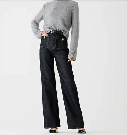 🔥LAST DAY 49% OFF🔥🔥Wide-leg sailor jeans with tummy control
