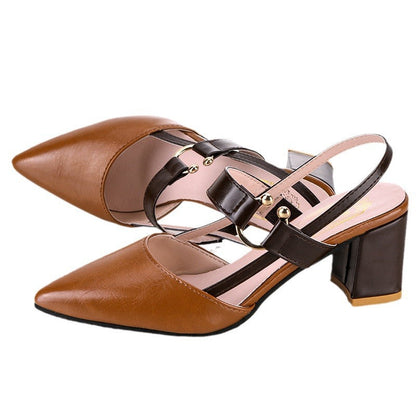 🔥LAST DAY 57% OFF🔥🔥Women's thick heel pointed toe buckle high heel sandals