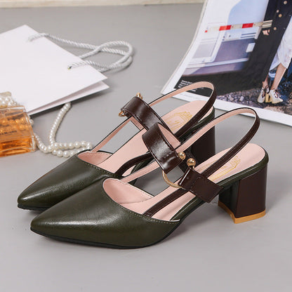 🔥LAST DAY 57% OFF🔥🔥Women's thick heel pointed toe buckle high heel sandals