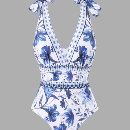 💖🔥Limited Time Hot Sale🌺blue and white porcelain swimsuit wrap skirt suits