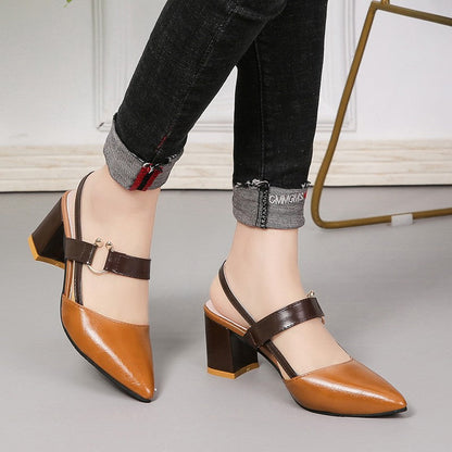 🔥LAST DAY 57% OFF🔥🔥Women's thick heel pointed toe buckle high heel sandals