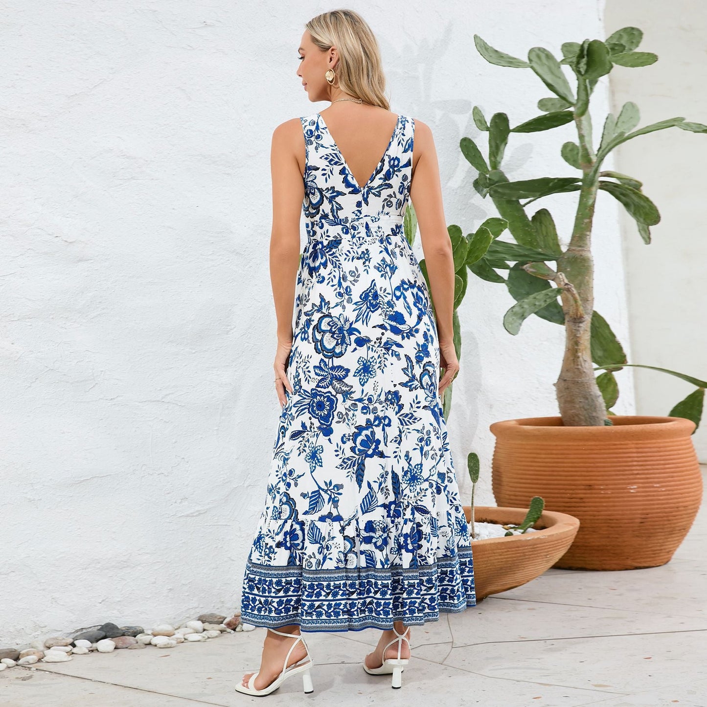 🔥Most popular🎁Vintage Floral Print Summer Maxi Dress