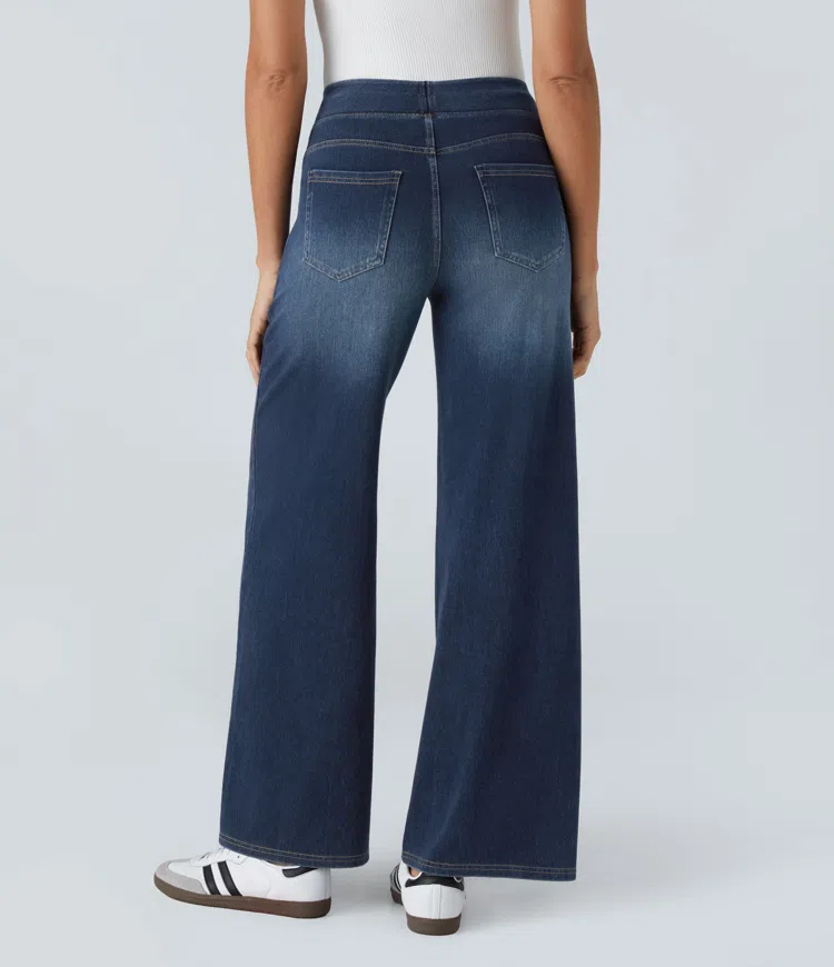 🔥This month's best-selling products💕Quinn Super Stretch High-Waisted Wide Leg Jeans