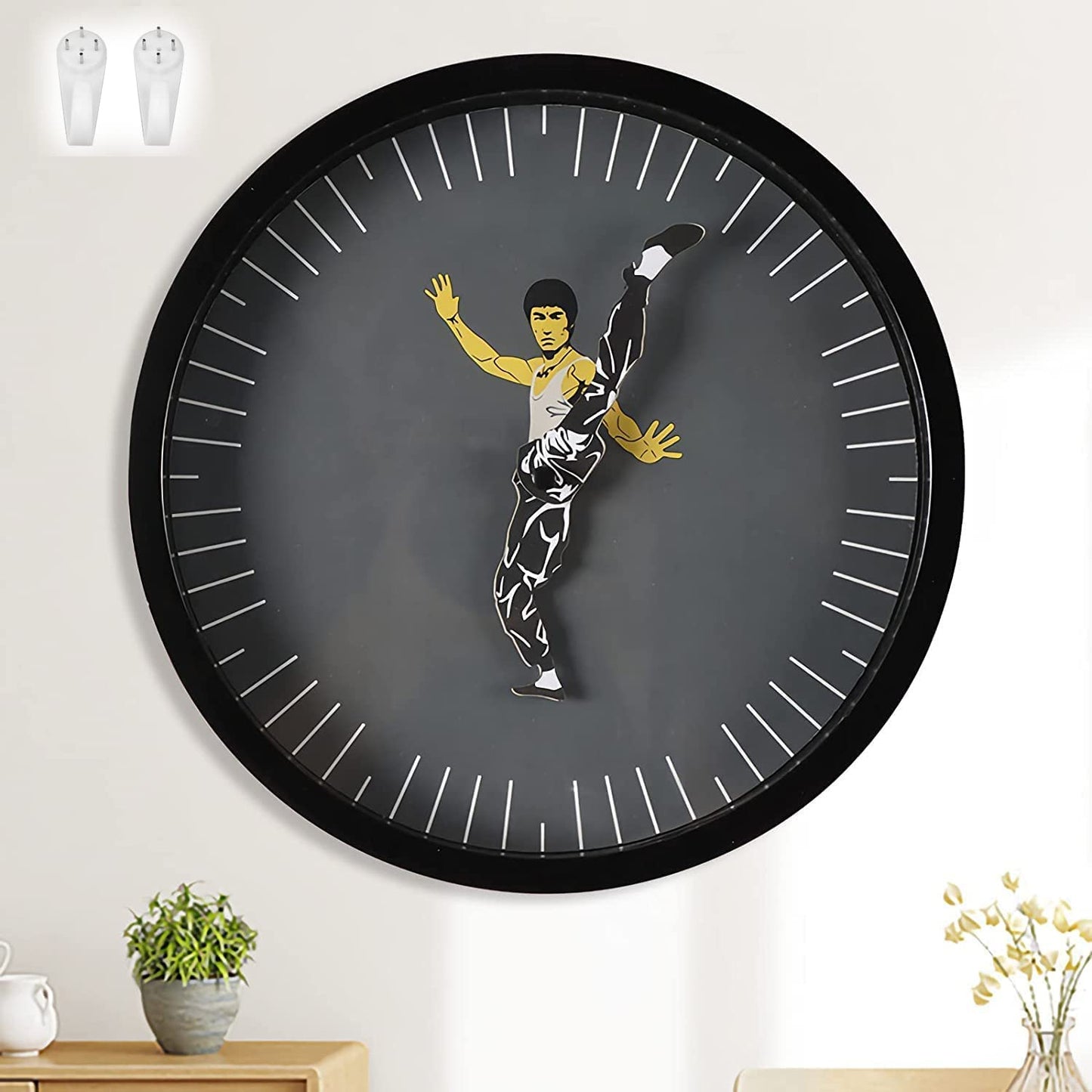 Wyhsports - Kung Fu Wall Clock Bruce Lee Home Decoration Personality Creative Round Clock