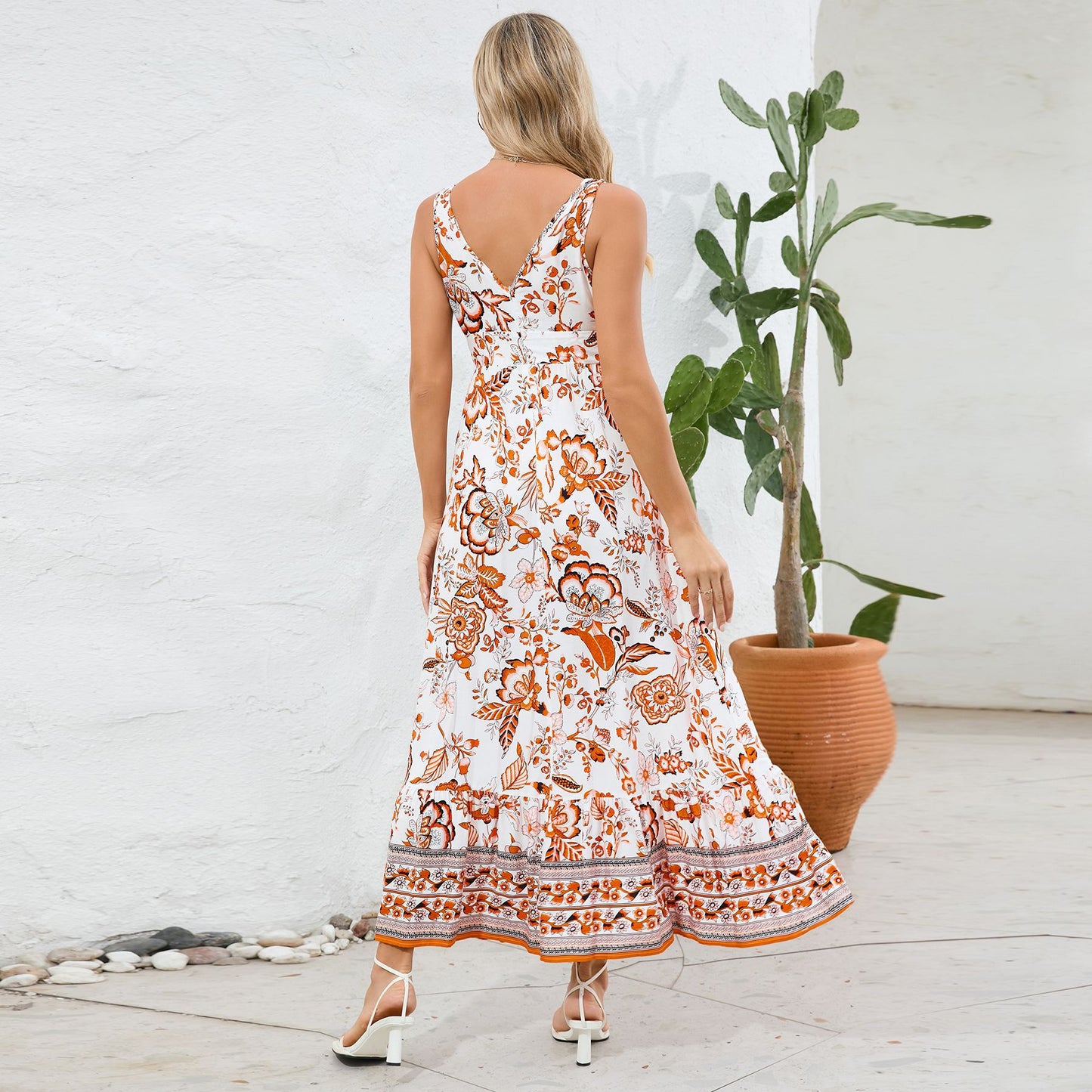 🔥Most popular🎁Vintage Floral Print Summer Maxi Dress