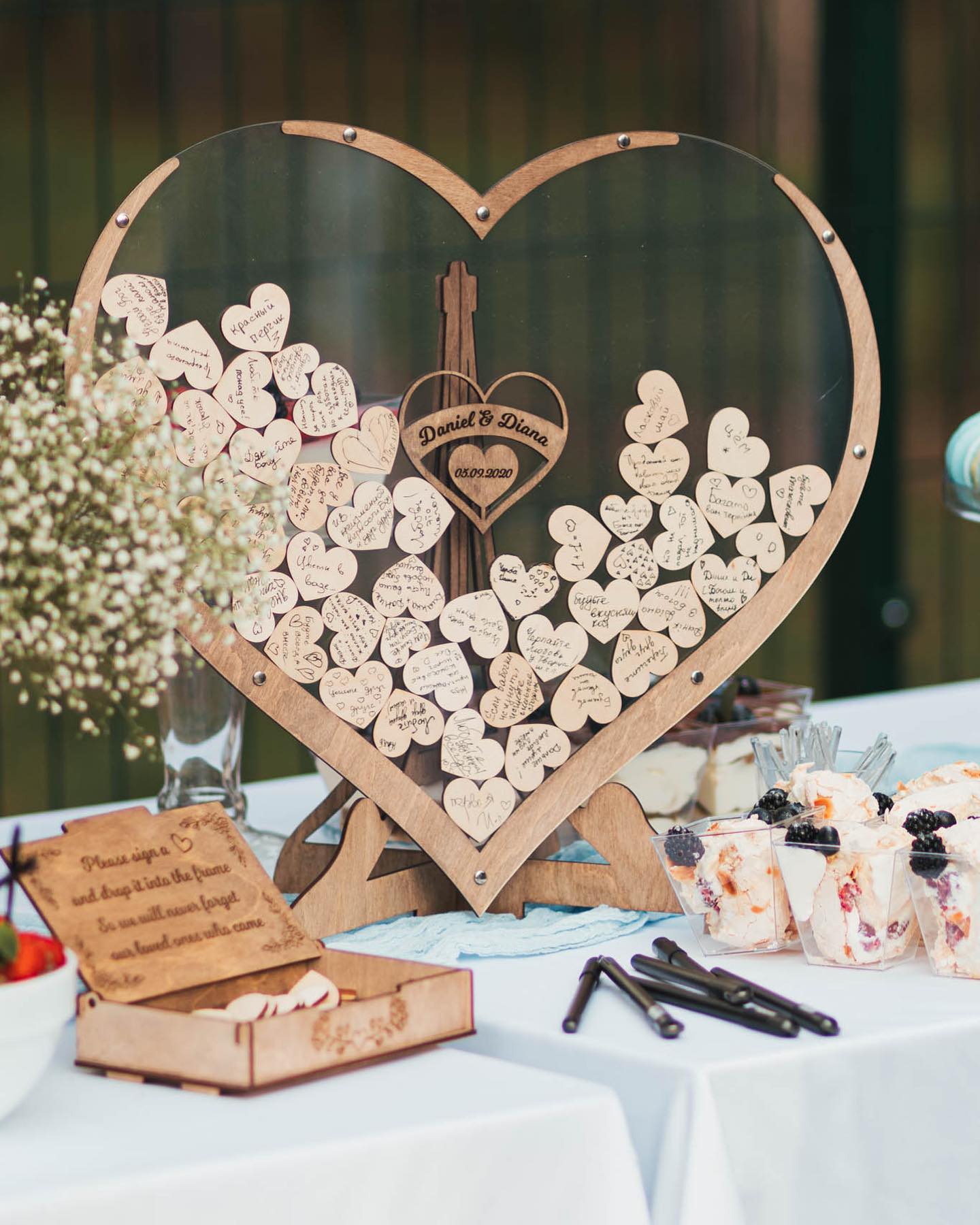 Heart guest book