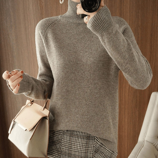 ✨This month's best-selling products💥Women;S Solid Turtleneck Cashmere Knit Sweater