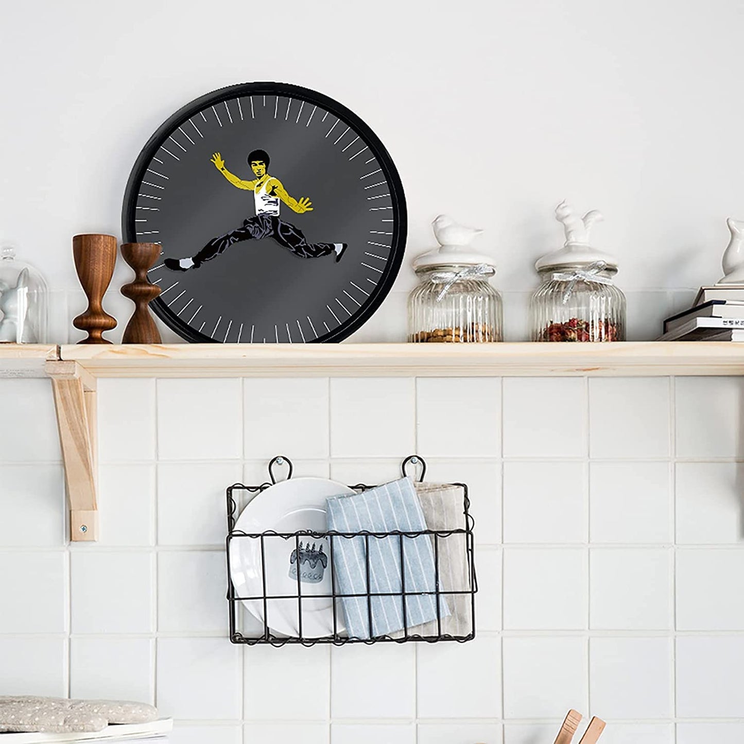 Wyhsports - Kung Fu Wall Clock Bruce Lee Home Decoration Personality Creative Round Clock