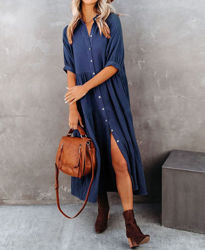 🔥LAST DAY 62% OFF🔥🔥Summer Cotton Half Sleeves Midi Dress with Pockets