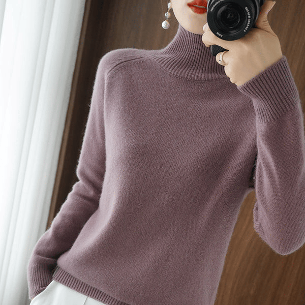 ✨This month's best-selling products💥Women;S Solid Turtleneck Cashmere Knit Sweater