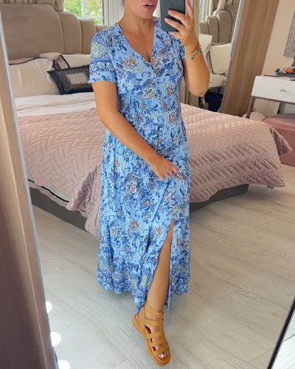 🔥LAST DAY 69% OFF🔥🔥Floral print v-neck dress