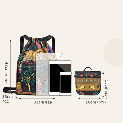 💥Special sale - Drawstring foldable large capacity wet and dry separation travel sports backpack