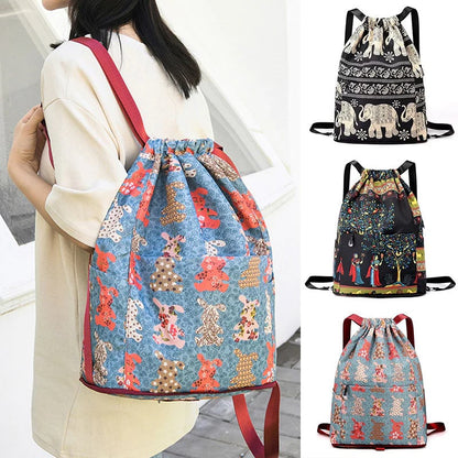 💥Special sale - Drawstring foldable large capacity wet and dry separation travel sports backpack