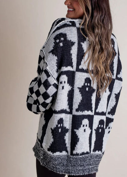 💥Special sale - Women's Halloween Checkered Sweater