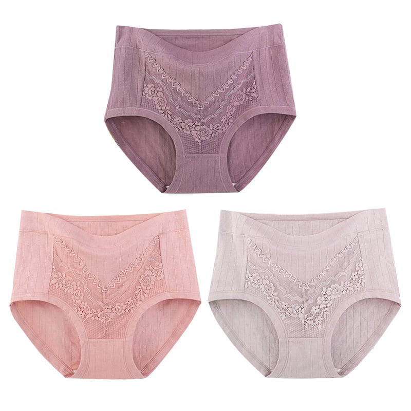 Buy 2 Get 1 Free (3 pcs)🎁Plus Size Lace Cotton Panties