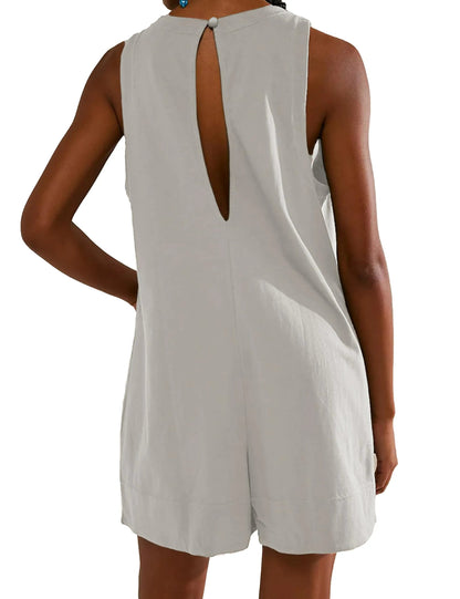 💥Special sale - Women's Casual Jumpsuit Stretch Sleeveless Shorts Jumpsuit