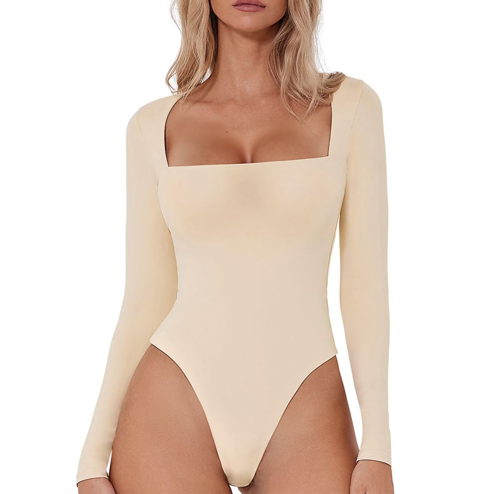 💥This month's best-selling products💕Square Neck Long Sleeve Bodysuit